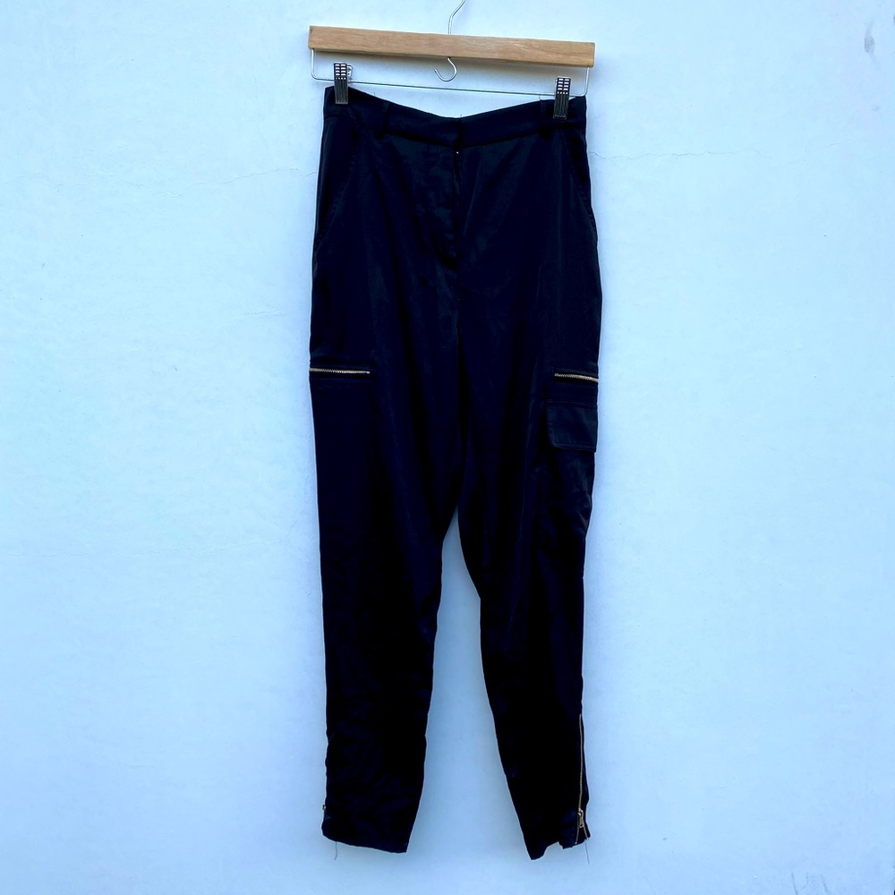 Bebe x Naven Black Satin Pants